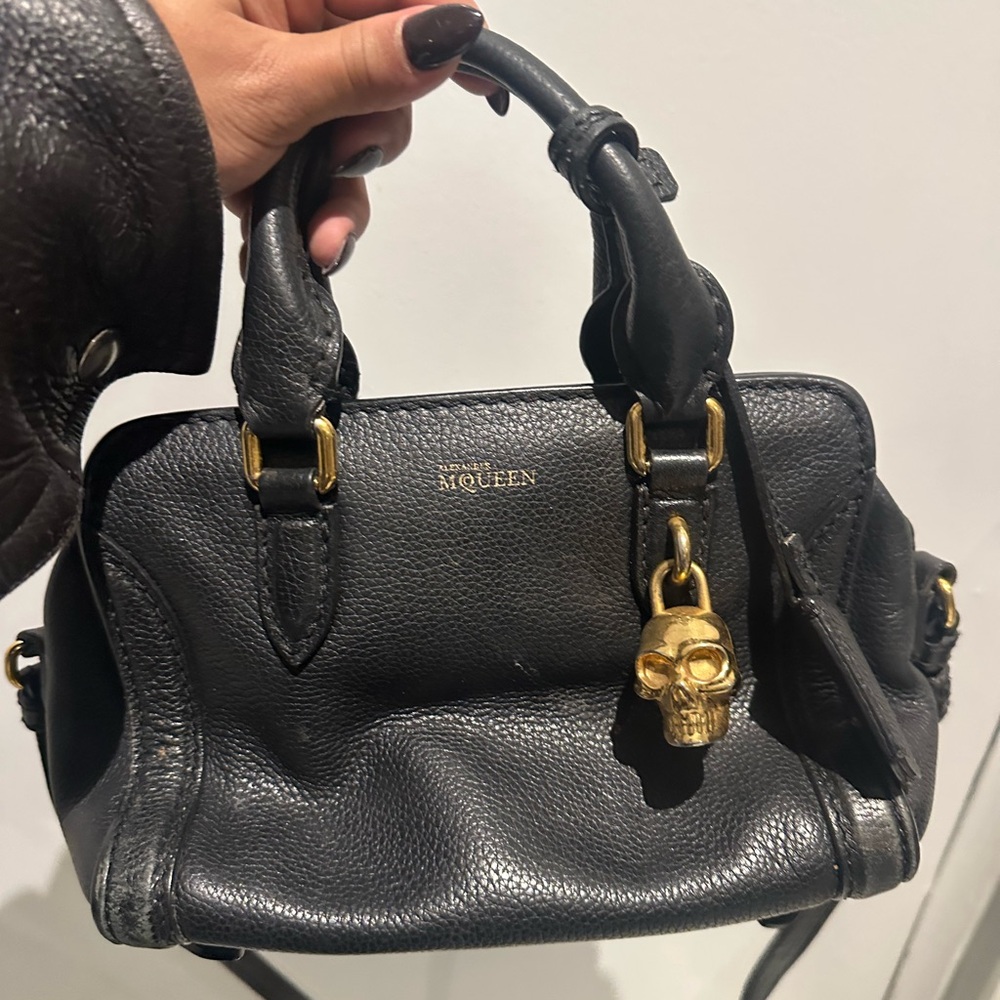 Alexander McQueen Black Leather Crossbody Bag